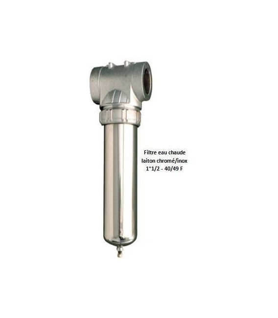 Porte-filtre à eau chaude chrome/inox - 20" - 40/49
