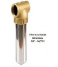 Porte-filtre à eau chaude laiton/inox - 20" - 20/27