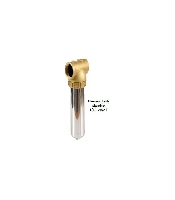 Porte-filtre pour eau chaude laiton/inox - 20" - 20/27