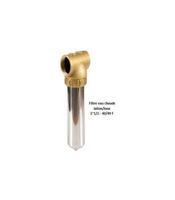 Porte-filtre pour eau chaude laiton/inox - 20" - 40/49