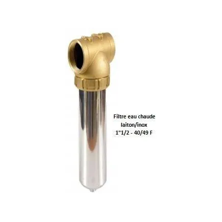 Porte-filtre pour eau chaude laiton/inox - 20" - 40/49