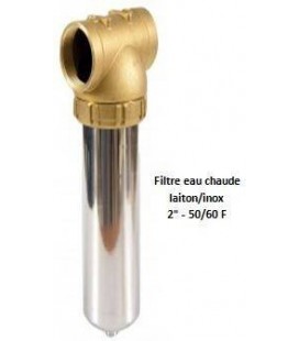 Porte-filtre à eau chaude laiton/inox - 20" - 50/60