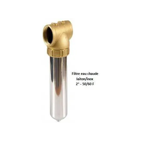Porte-filtre à eau chaude laiton/inox - 20" - 50/60