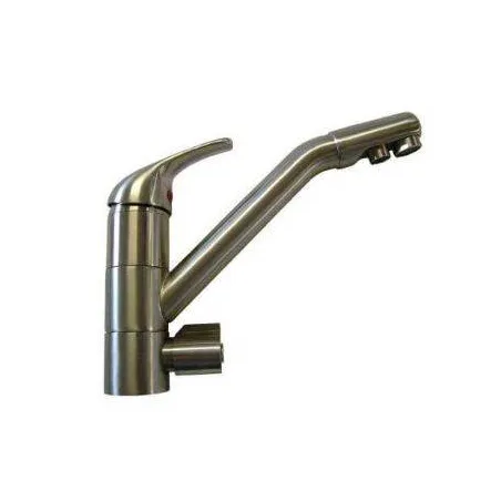 Robinet mitigeur Dauphin 3 voies Acier inox brossé