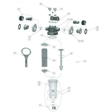 Cloche + adaptateur + vanne NW500/650/800