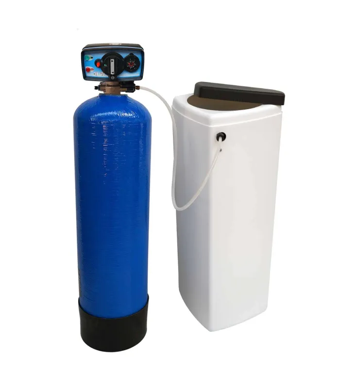 Adoucisseur d'eau bi bloc 20L vanne Fleck 4600 mecanique chronometrique eau chaude
