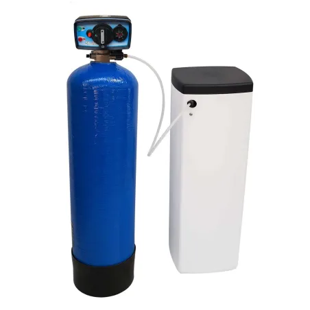 Adoucisseur d'eau bi bloc 20L vanne Fleck 4600 mecanique chronometrique eau chaude