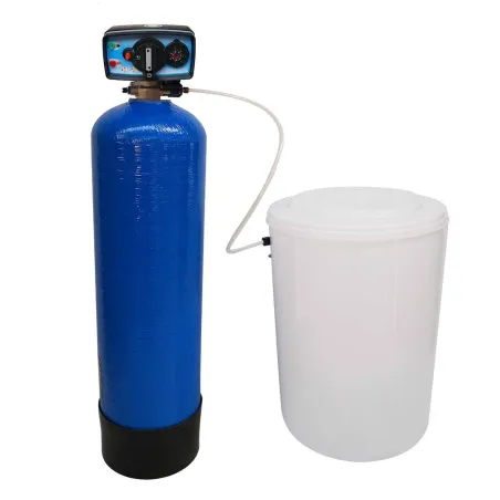 Adoucisseur d'eau bi bloc 75L vanne Fleck 4600 mecanique chronometrique eau chaude