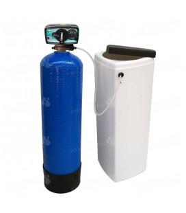 Adoucisseur d'eau bi bloc 20L vanne Fleck 4600 mecanique volumetrique eau chaude