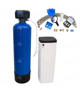 Adoucisseur d'eau bi bloc 16L vanne Fleck 5600 SXT complet avec accessoires