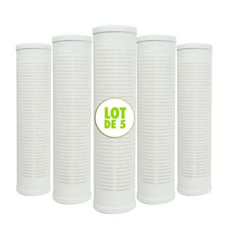 Set of 5 washable cloth cartridges 60µm - 9"3/4 for water filter holder