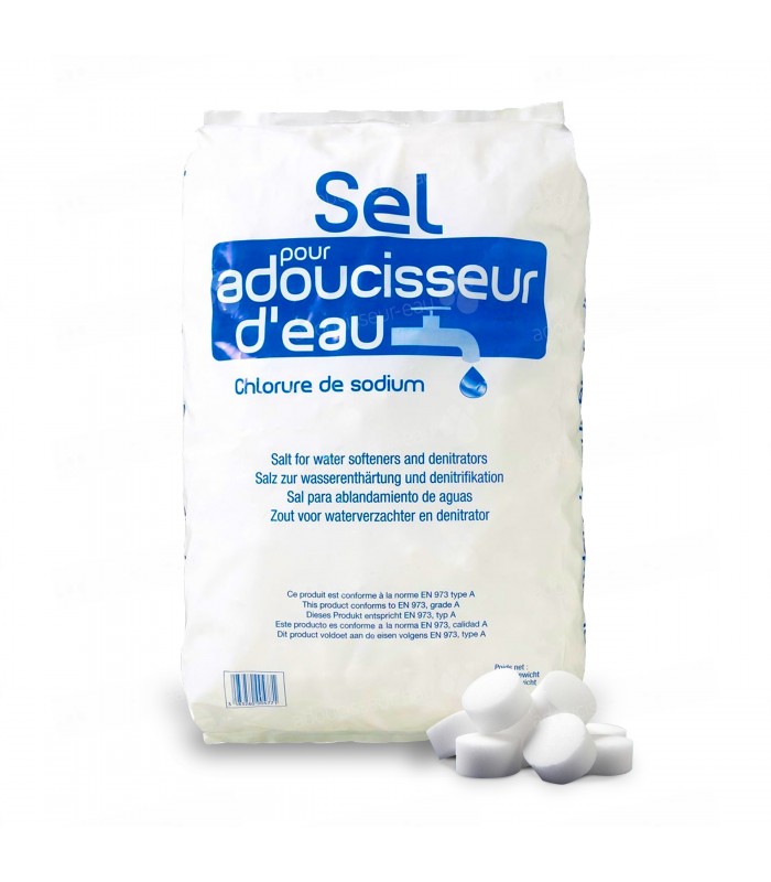 Sel pastille pour adoucisseur d'eau en sac de 25Kg - Adoucisseur Eau