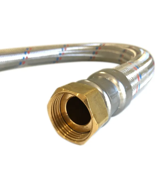 Flexible Inox Intérieur ø24mm, Longueur 50cm, Raccords F-F 1" (26/34) - ISOFLEX
