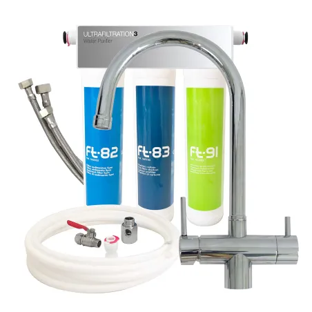 Trio UF spoelbakfilter met 3-weg chromen zwanenhalsmengkraan