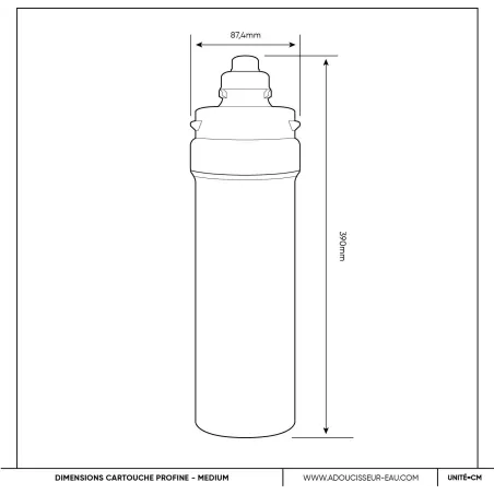 Filtre Profine ICE Medium - Filtre pour Machine à Glaçon Brillant Purificateur D'eau 2,4L/min