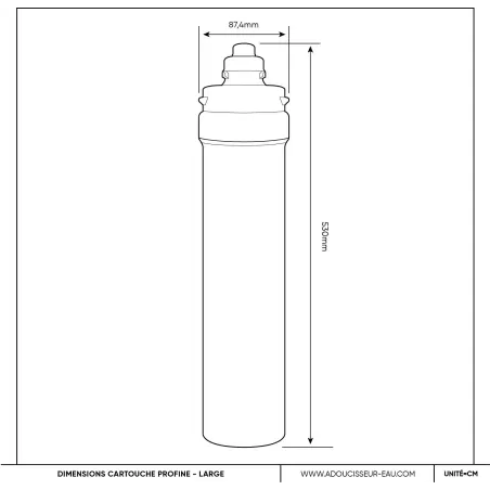 Filtre Profine ROCK Large - Filtre Reminéralisant pour Eau à Basse salinité Filtre Osmoseur