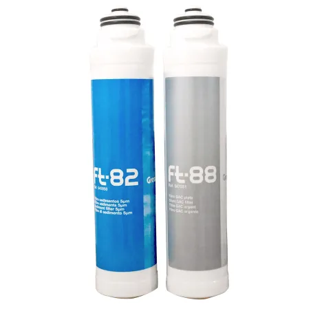Lot De 2 Cartouches Filtre sous évier Duo et Trio FT82 filtre sédiments FT88 charbon actif haute durabilité