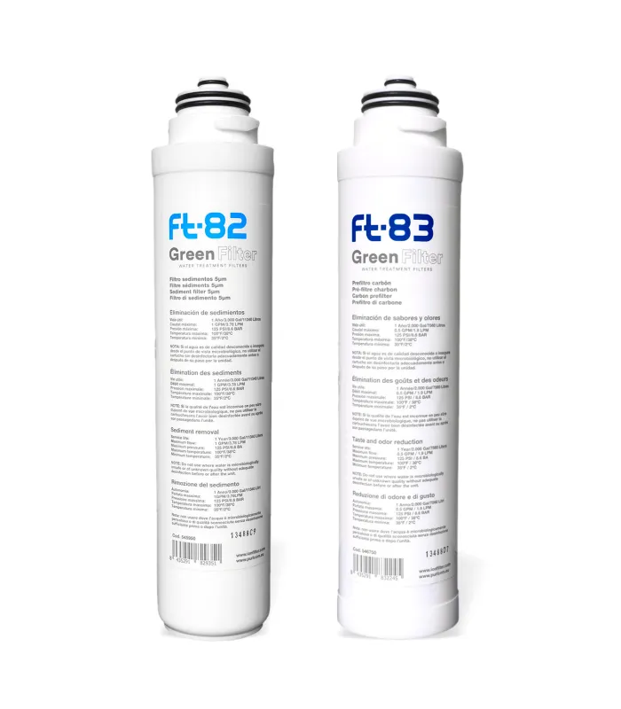 Set of 2 cartridges CT/FT for Pallas under-sink filter Duo and Trio UF water fountain