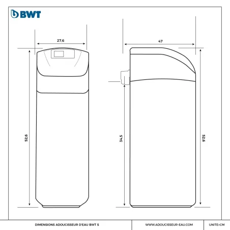 Suavizador de agua BWT PERLA SILK S 10L volumétrico anticipado - Suavizador de agua para espacios reducidos
