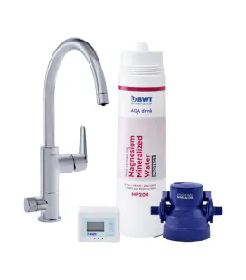 Filtre eau robinet sous évier avec robinet 3 voies  GROHE intégré - BWT AQA DRINK PURE URBAN - 3/8" Prêt à être installer