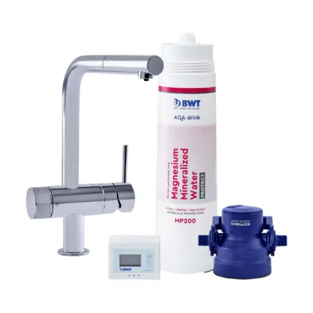 Filtre eau robinet sous évier avec robinet 3 voies  GROHE intégré - BWT AQA DRINK PURE LOFT - 3/8" avec douchette extractible