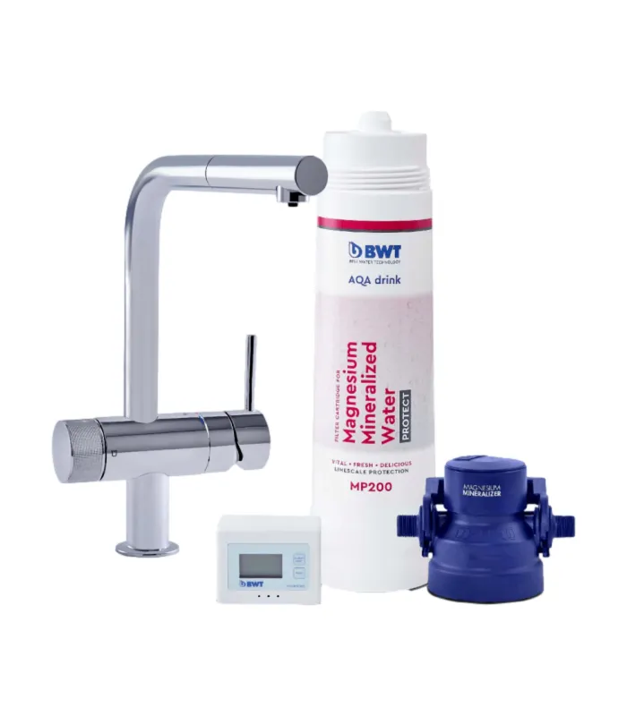 Filtre eau robinet sous évier avec robinet 3 voies  GROHE intégré - BWT AQA DRINK PURE LOFT - 3/8" avec douchette extractible