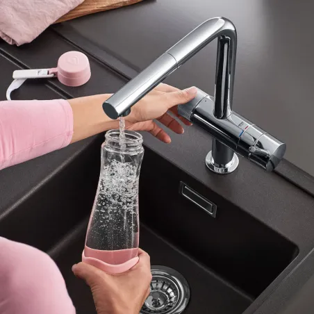 Filtre eau robinet sous évier avec robinet 3 voies  GROHE intégré - BWT AQA DRINK PURE LOFT - 3/8" avec douchette extractible