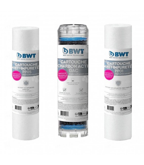 Pack pour Filtres BWT Osmoseur et Triplex - Traite 95% des impuretés présente dans l'eau du robinet